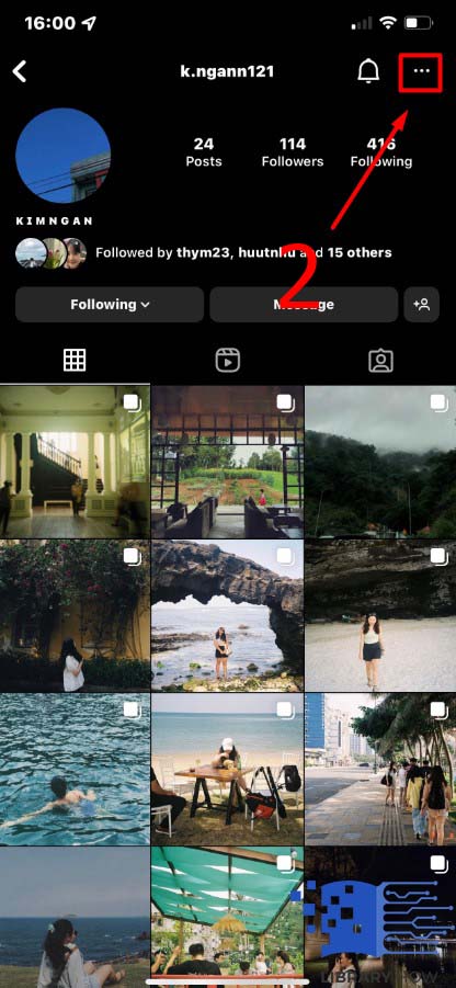 Click on the icon of 3 dots on Instagram - Step 2