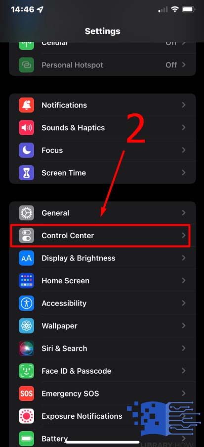 Navigate to Control Center - Step 2