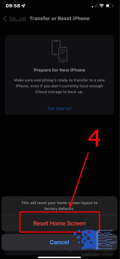 Resetting your iPhone's Home Screen Layout - Step 4