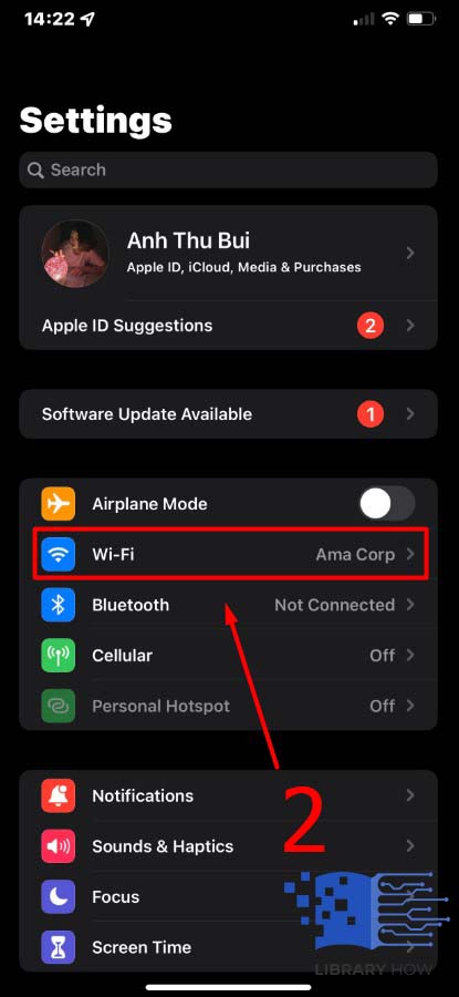 Select on wifi and enable the hotspot feature - Step 2