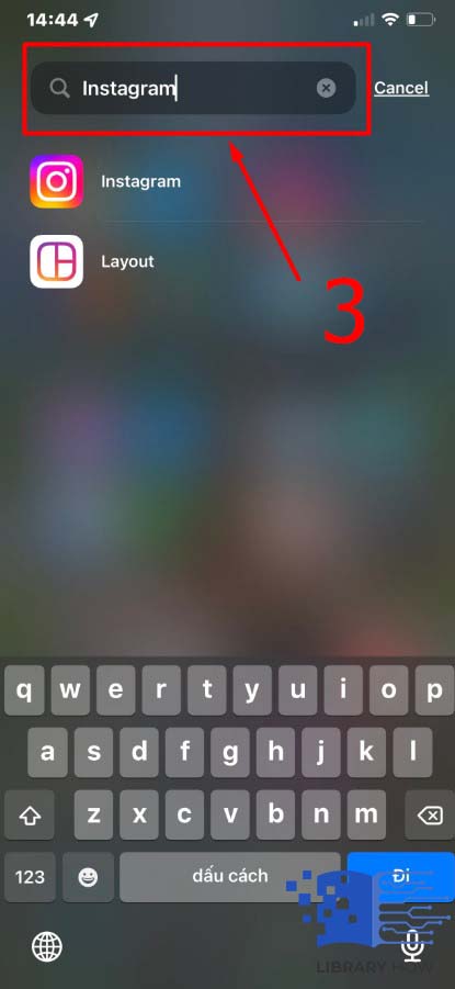 Type the name of your missing app on the search tab - Step 3