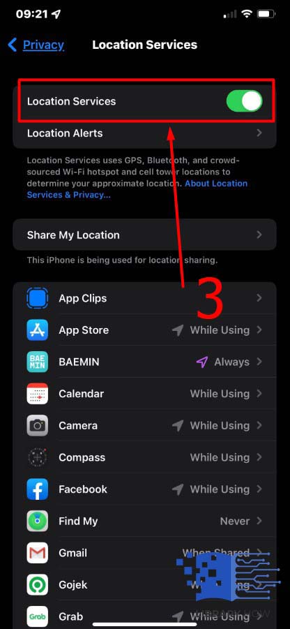 Why is location not available on your iPhone - Step 3