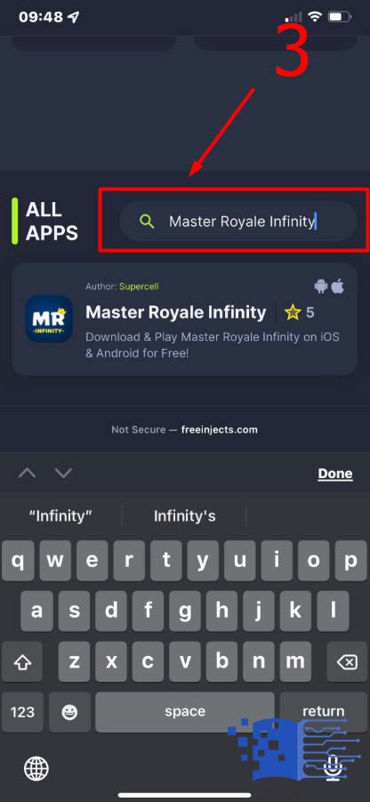 search for Master Royale Infinity - Step 3