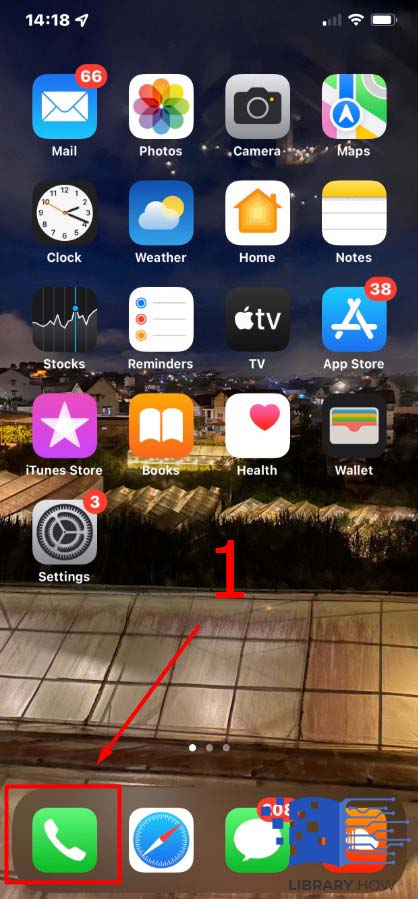 tap on the 'green Phone icon' from the bottom menu bar - Step 1