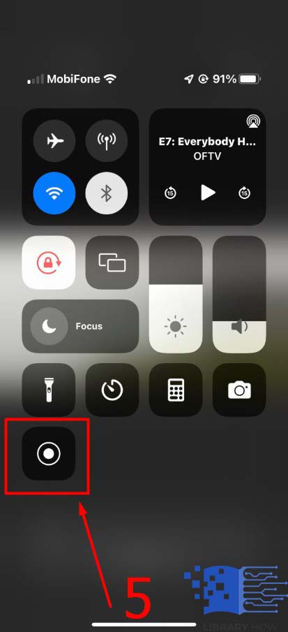 then tap on the screen recording icon - Step 5