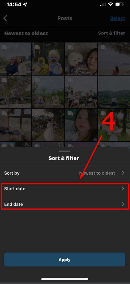 How to Sort Instagram Posts by Date - Step 4