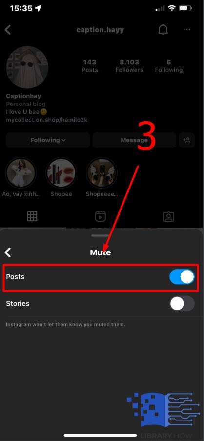 How to Unmute Posts on Instagram - Step 3