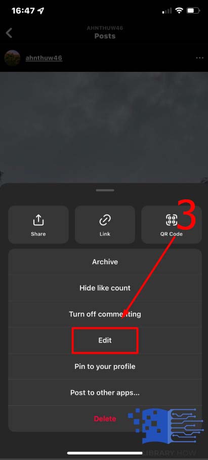 In the upper-right corner, click on the three dots icon - Choose Edit - Step 3