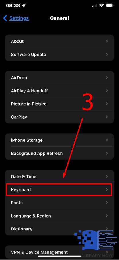 Now navigate to Keyboard - Step 3