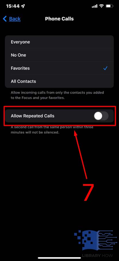 Turning on the “Do Not Disturb” mode  - Step 7
