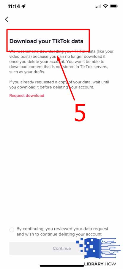 Tap the Download your data option at the bottom - Step 5